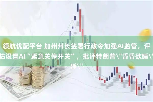 领航优配平台 加州州长签署行政令加强AI监管，评估设置AI“紧急关停开关”，批评特朗普＂昏昏欲睡＂